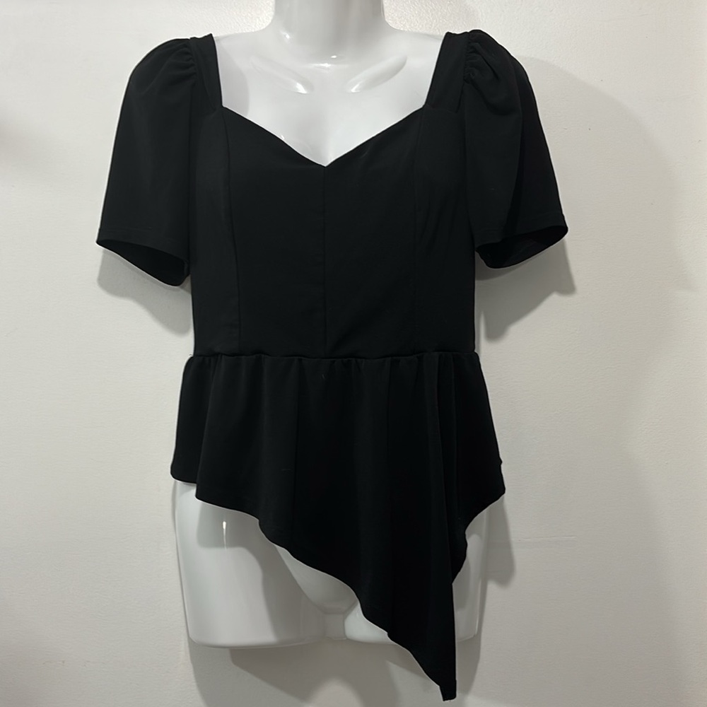 Express Asymmetrical Black Blouse Small